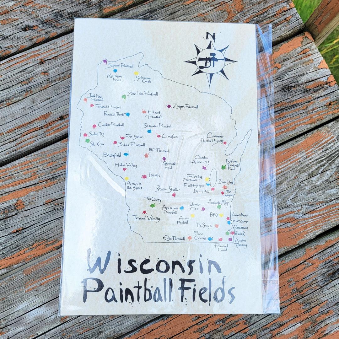 Wisconsin Paintball Fields Map