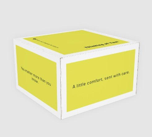 care package gift box with thinking of you message for getwell soon