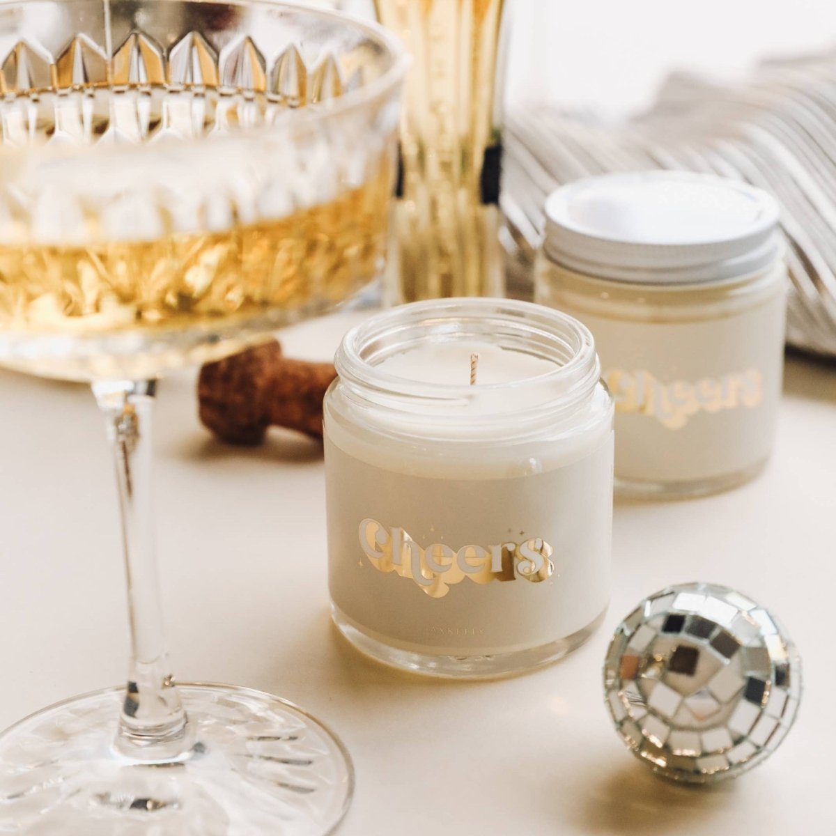 Cheers Candle - 4oz — hand-poured scented candle, perfect for curated gift boxes and Build a Box gifting