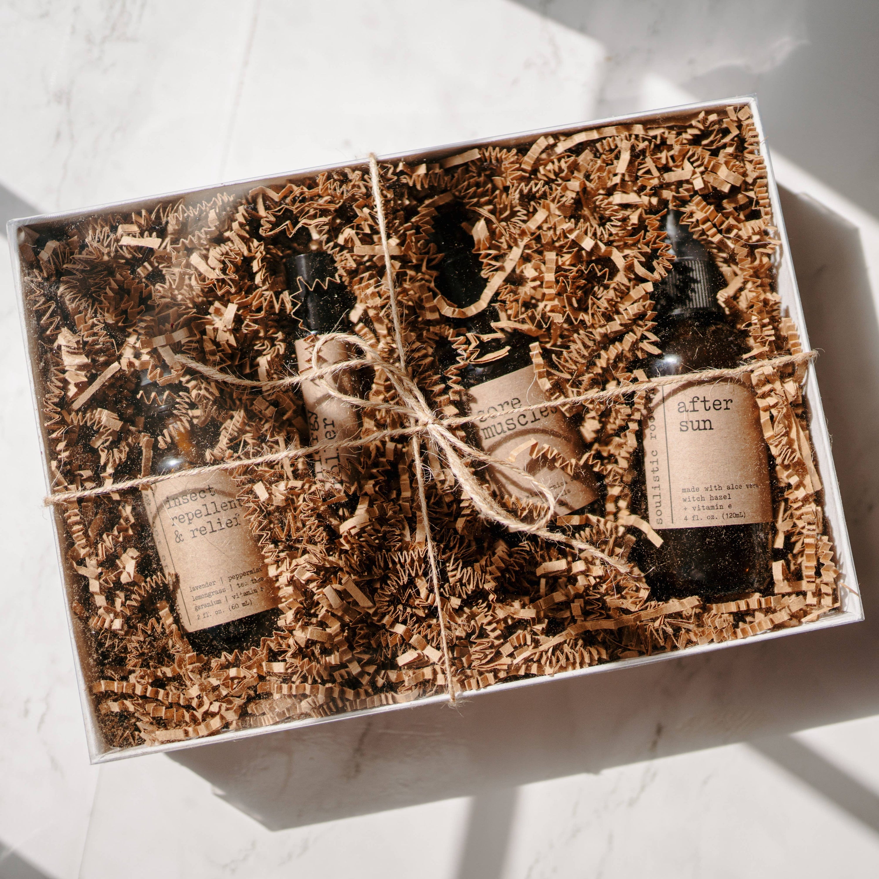 Summer Travel Essentials- Gift Set, perfect for gifts for her and curated gift boxes (alternate angle)