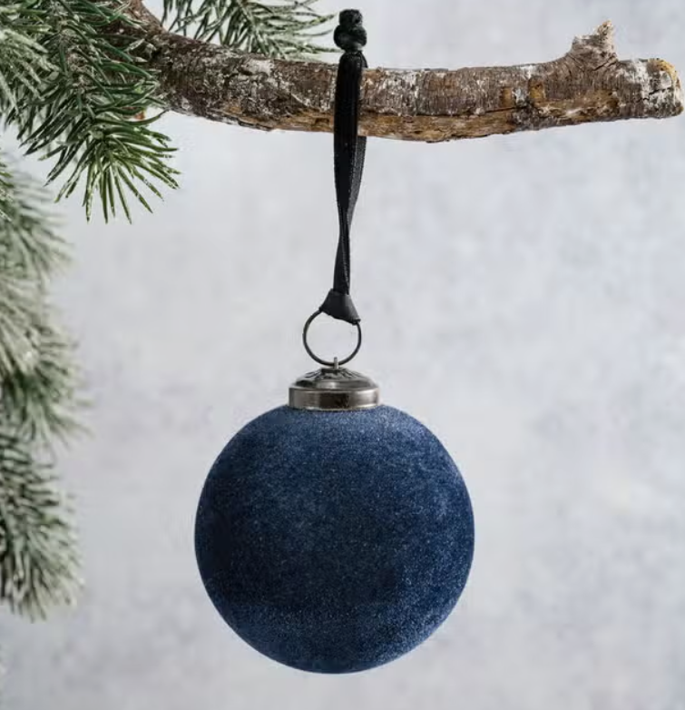 Velvet Covered Glass Ornament