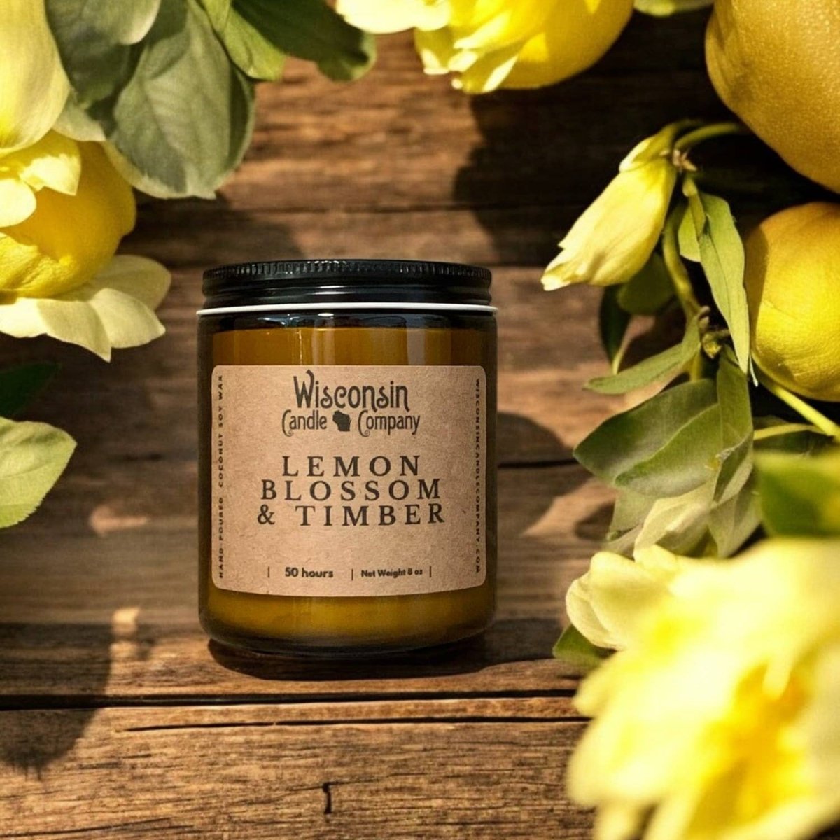 Lemon Blossom &amp; Timber Candle - Wisconsin 8oz - category:Home &amp; Decor - value:Wisconsin