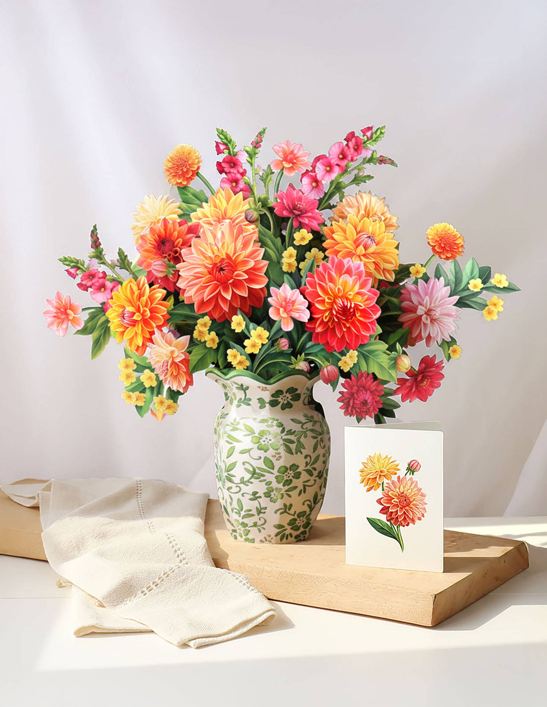 Dahlia Sunrise Pop-up Greeting Card, perfect for curated gift boxes and Build a Box gifting