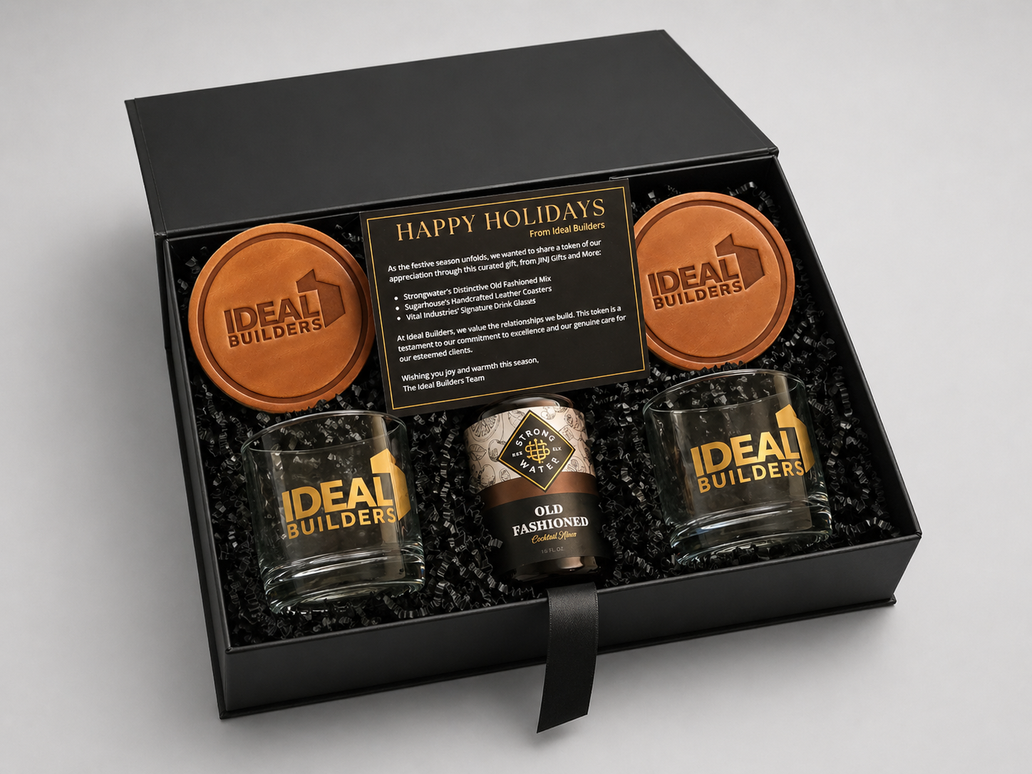Gift box for corporate clients from Wisconsin custom cuarted