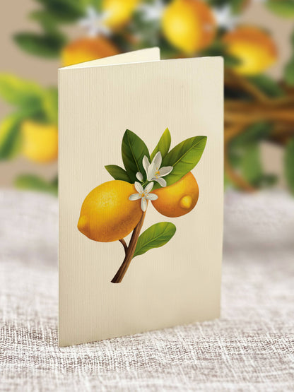 Lemon Blossom Tree Pop-up Greeting Card, perfect for gift boxes and gifting (styled in a curated gift box)
