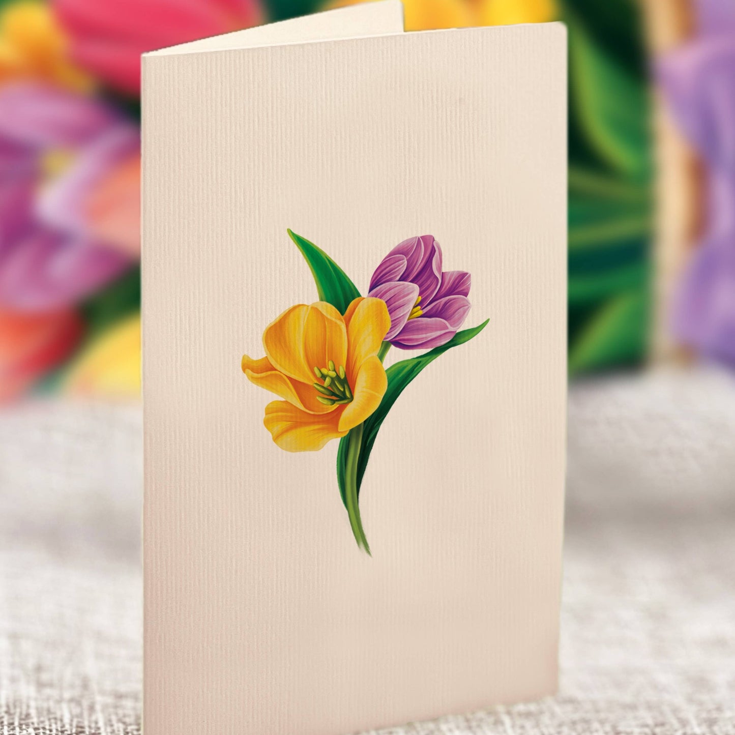 Mini Festive Tulips Pop-up Greeting Card