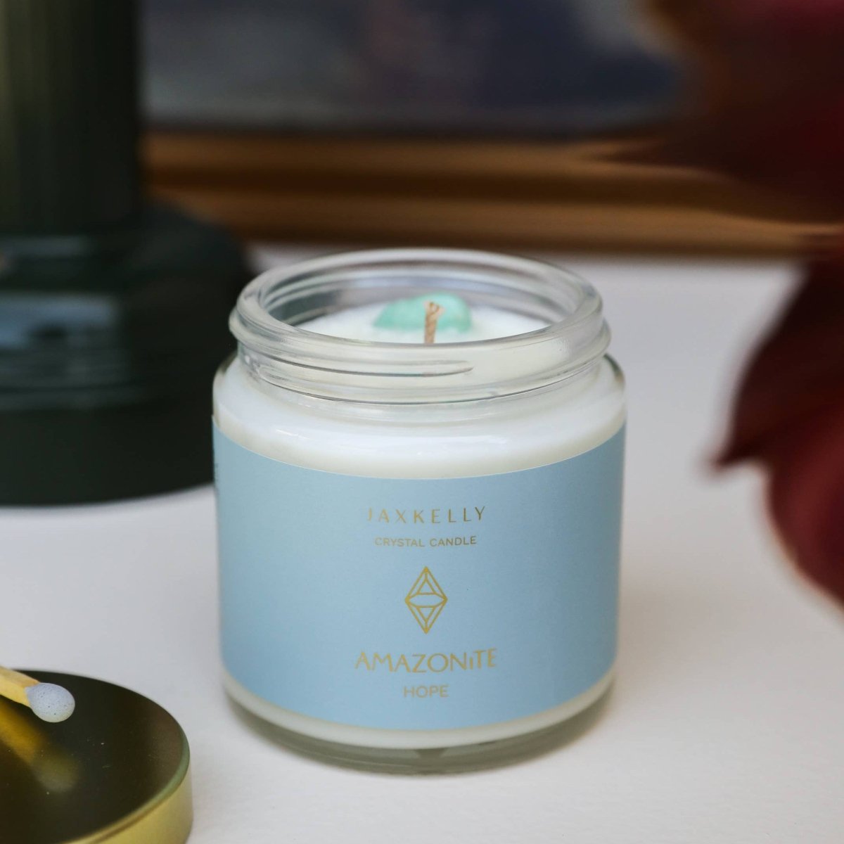 Crystal Candle - Amazonite - Hope - category:Home &amp; Decor - 
