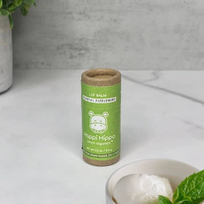Peppermint Eco Friendly Vegan Lip Balm, perfect for gifts for her and curated gift boxes (front view)