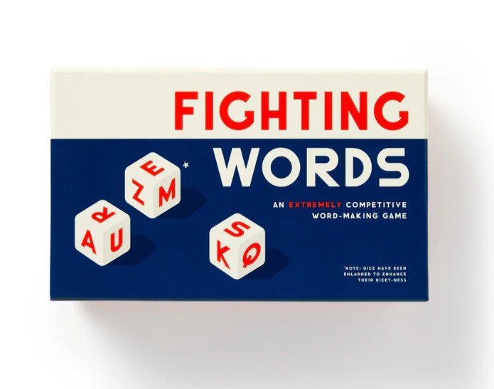 Fighting Words Dice Game — playful card game, perfect for curated gift boxes and Build a Box gifting (shown with packaging)