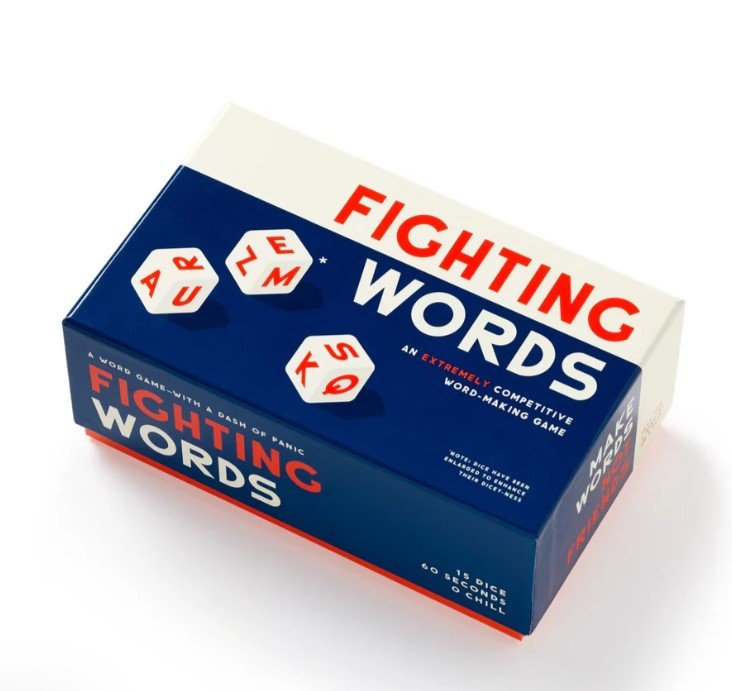 Fighting Words Dice Game — playful card game, perfect for gift boxes and gifting (styled in a curated gift box)