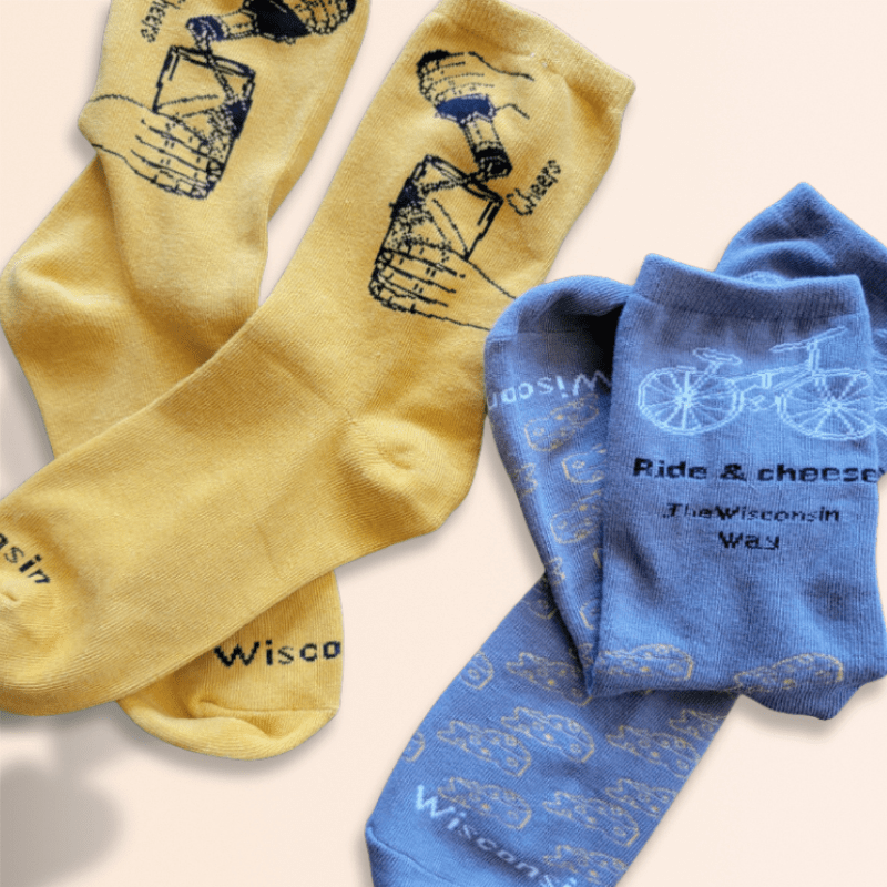 Wisconsin Socks - Cozy &amp; Stylish State Pride Socks, perfect for gift boxes and gifting (styled in a curated gift box)