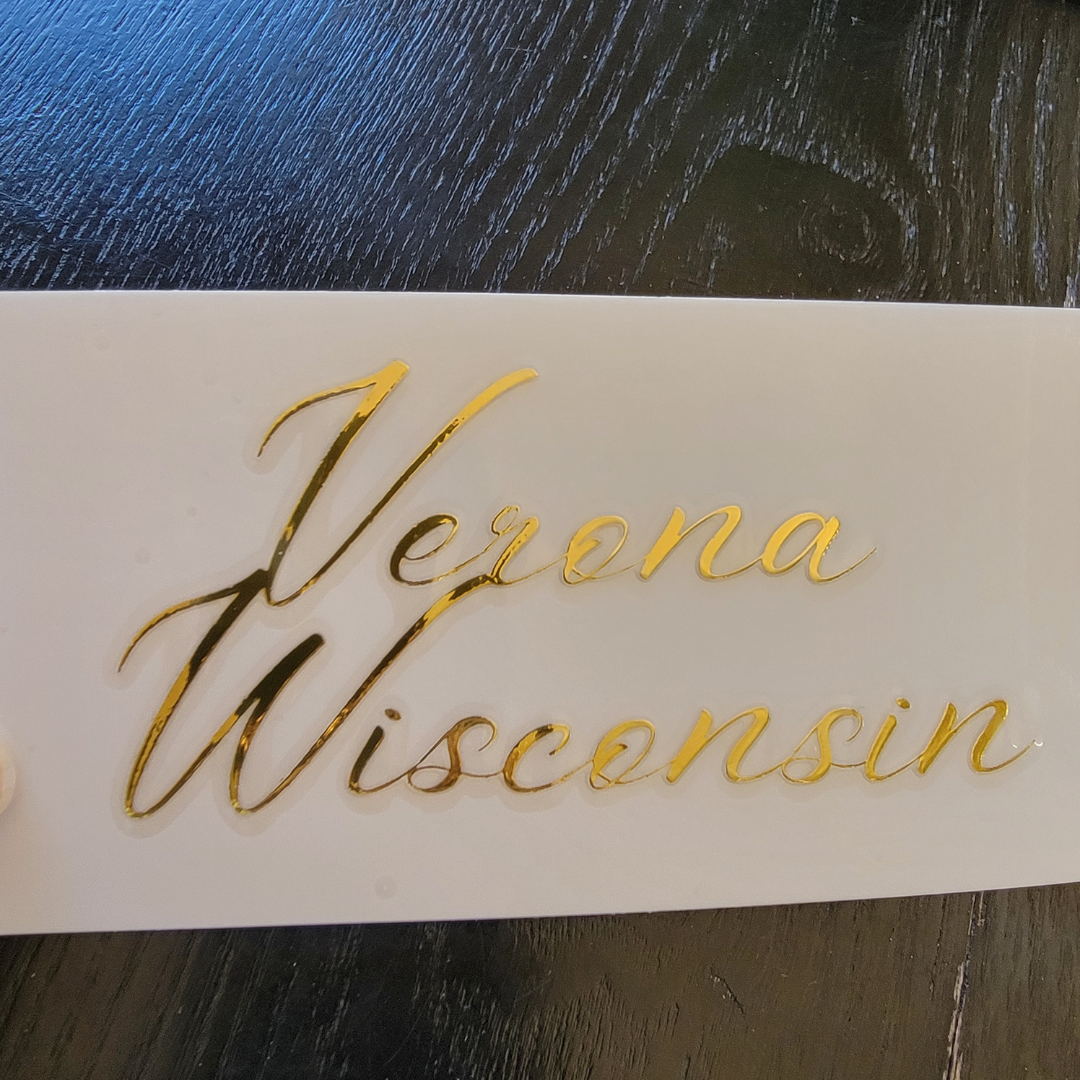 Verona, WI Gold Foil Sticker