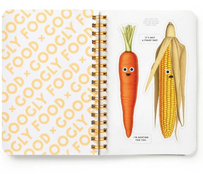 Googly Food Sticker Book, perfect for curated gift boxes and Build a Box gifting (detail shot)
