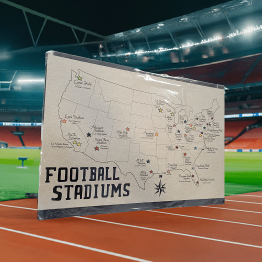 US Football Stadiums Map, perfect for gifts for him and curated gift boxes
