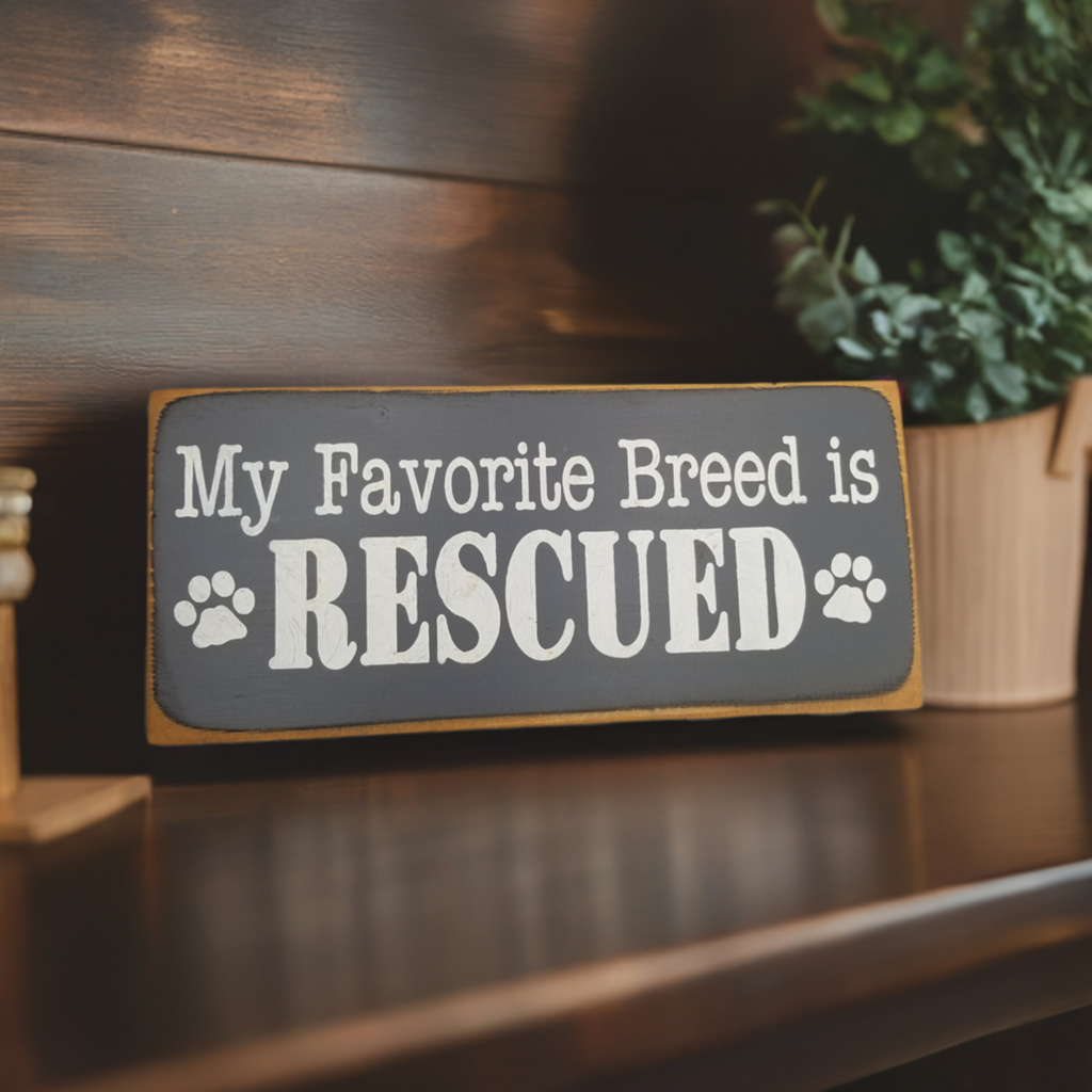Pet Rescue Wood sign