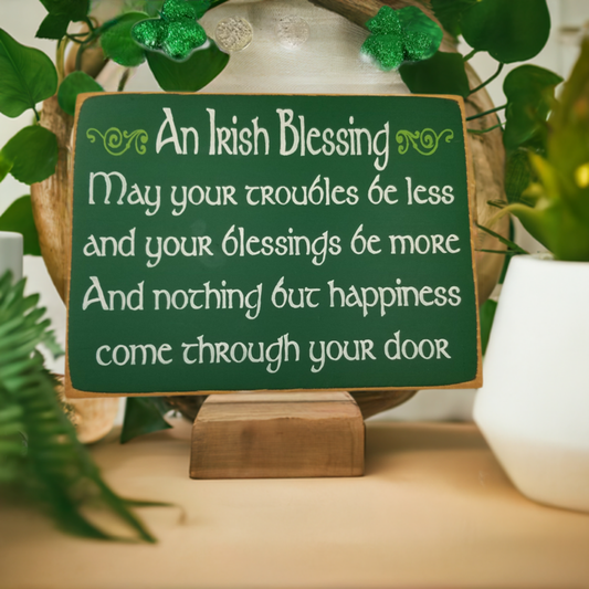 An Irish Blessings St. Patrick's Day Wooden Sign