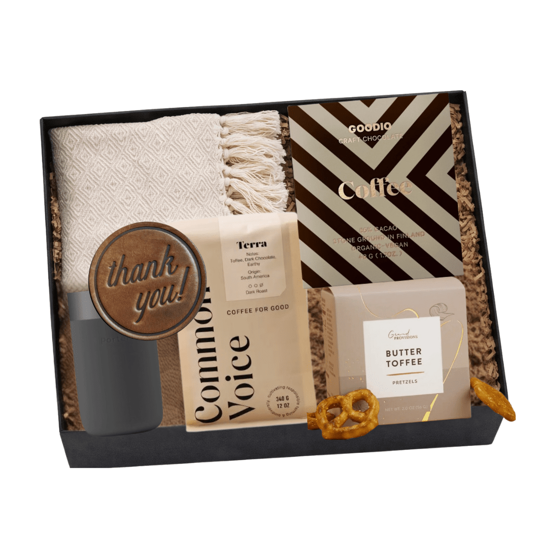 Gratitude &amp; Comfort in a Box, perfect for gourmet gift boxes and curated gift boxes (detail shot)