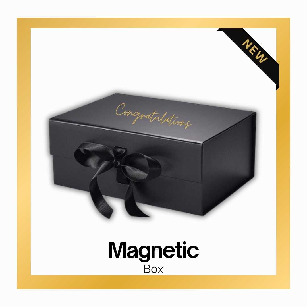 Luxury Magnetic Gift Box with Crinkle Paper &amp; Ribbon, perfect for curated gift boxes and Build a Box gifting