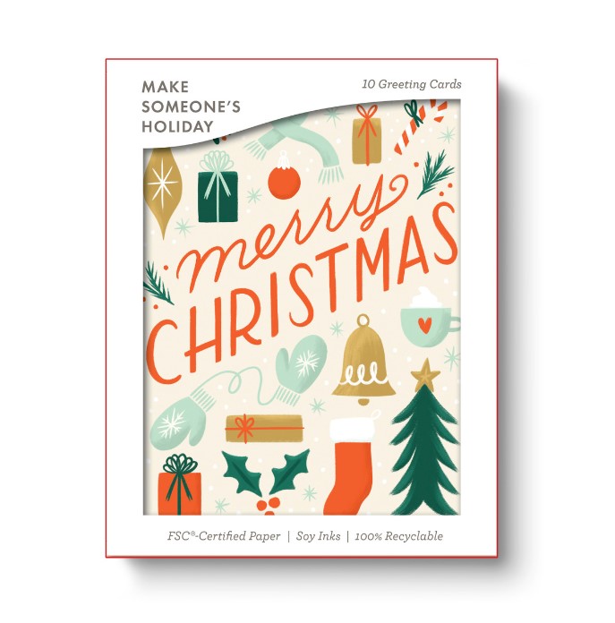 Greeting card set Merry christmas