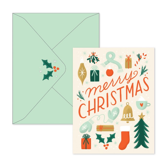 Merry christmas card set