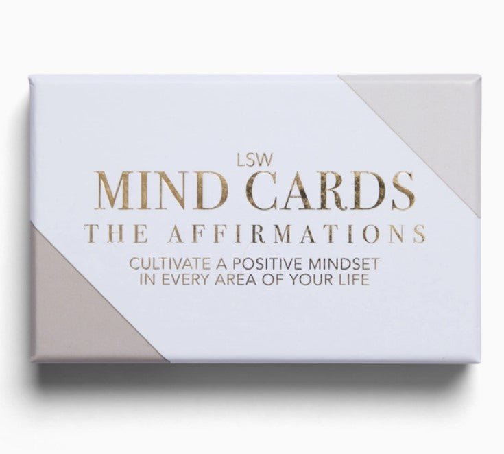 Mind Cards: 50 affirmation cards, perfect for self-care gifts and curated gift boxes (front view)