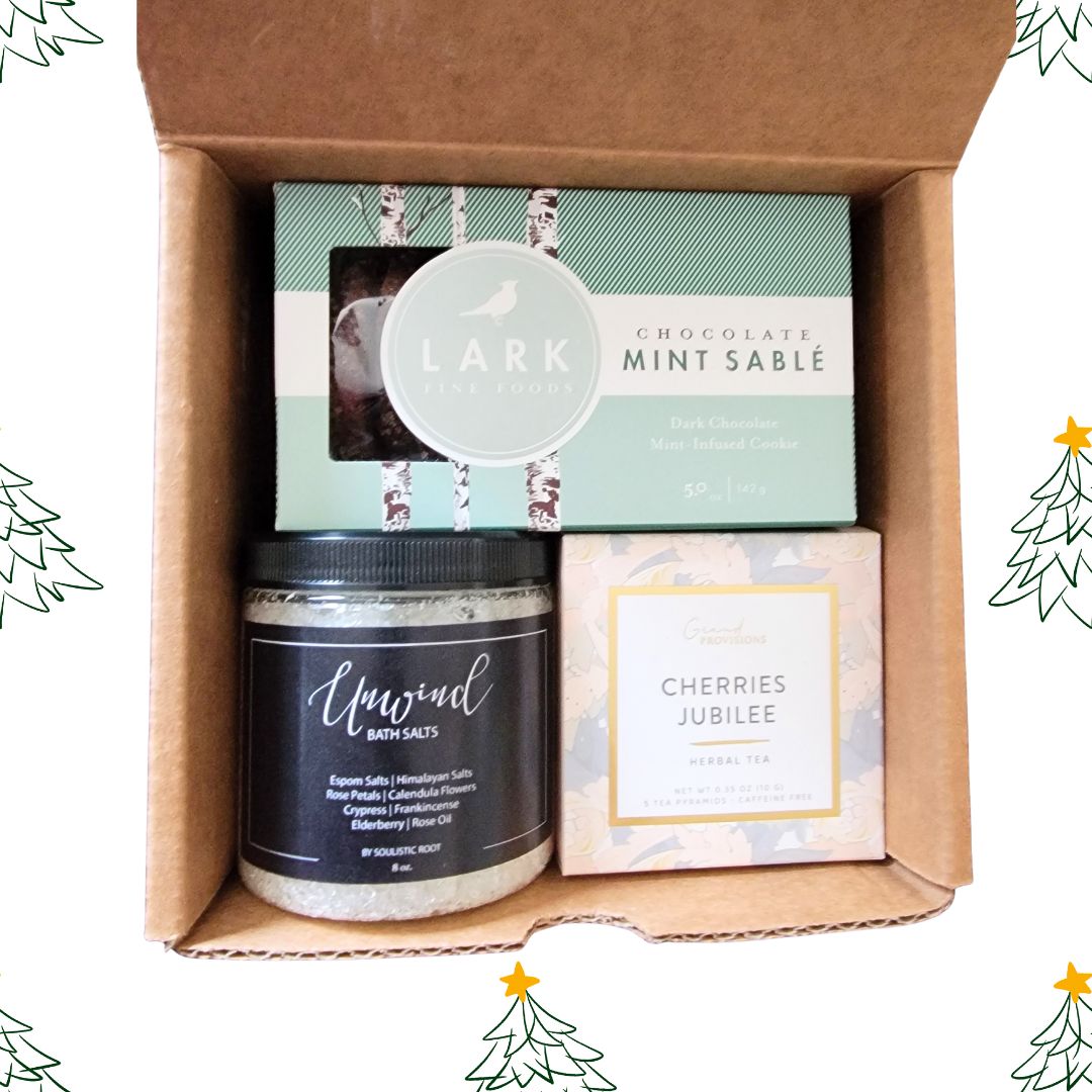 Holiday Bliss Box tea and cookies