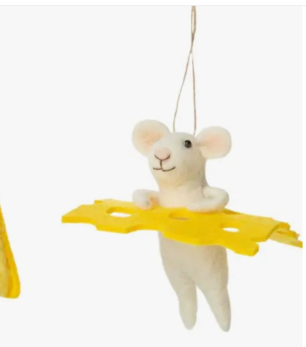Felt Mouse With Cheese - Ornament Christmas
