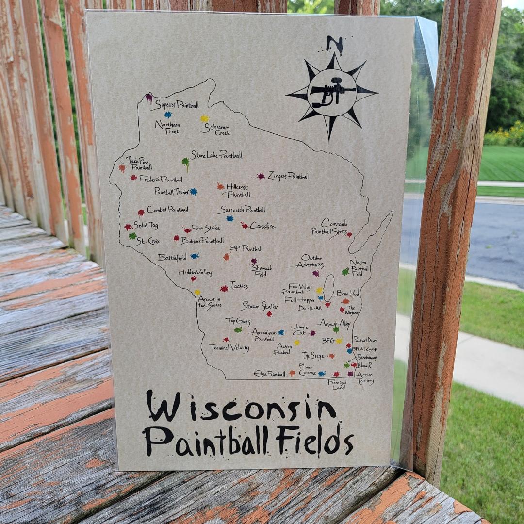 Wisconsin Paintball Fields Map