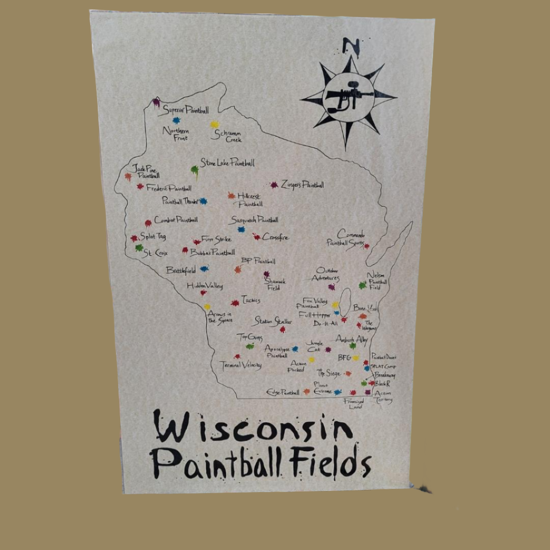 Wisconsin Paintball Fields Map