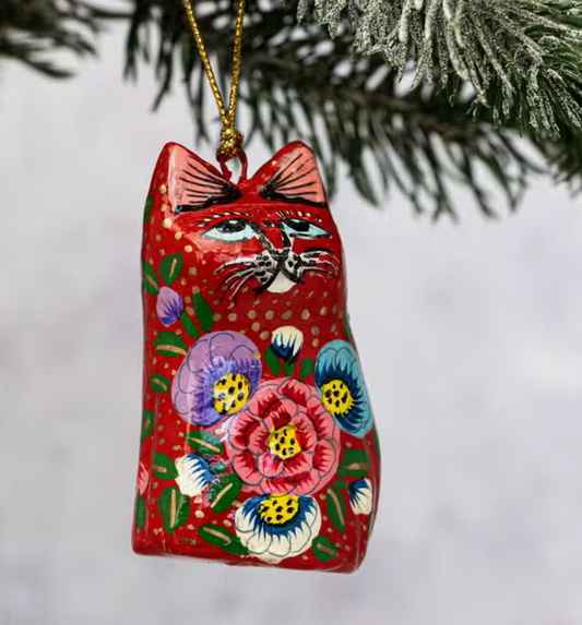 Painted Cat Ornament