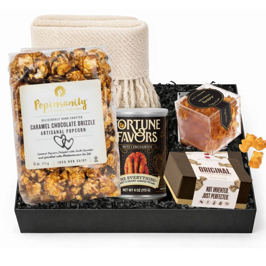Comfort Movie Night Gift Box | Cozy Snack & Blanket Gift for Hollywood Watch Party Gift