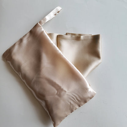 Mulberry Silk Pillowcase with Zipper, perfect for gifts for her and curated gift boxes (shown with packaging)