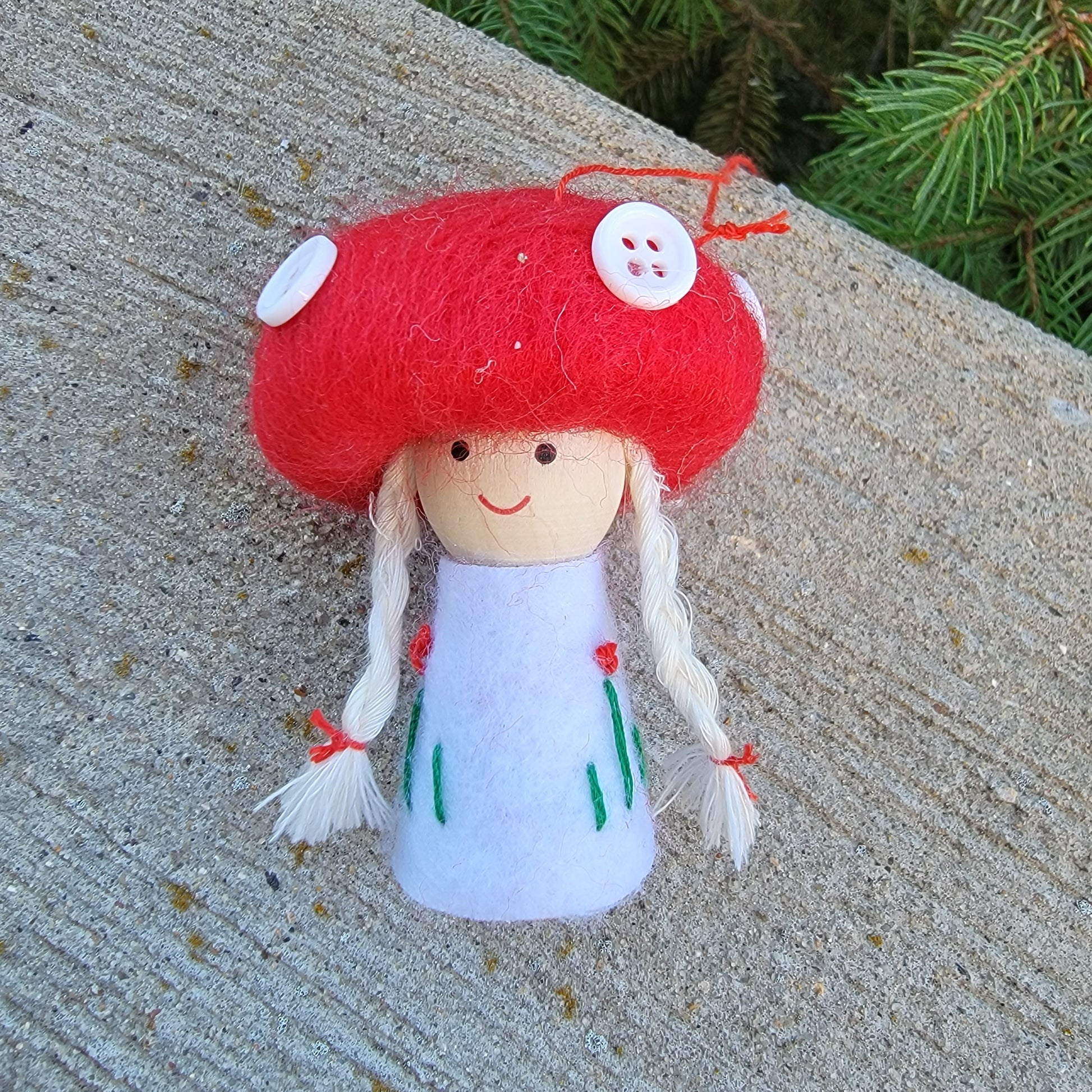 Felt Mushroom Girl Ornament