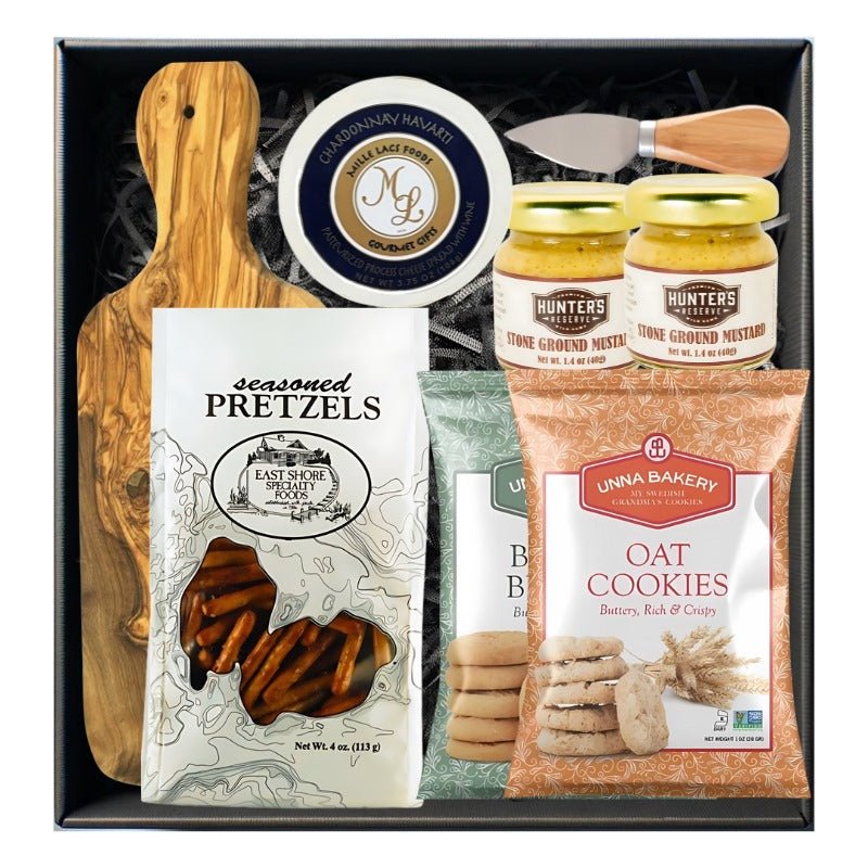 Cheese &amp; Pretzel Board Set - Gift Sets - Wisconsin Gifts