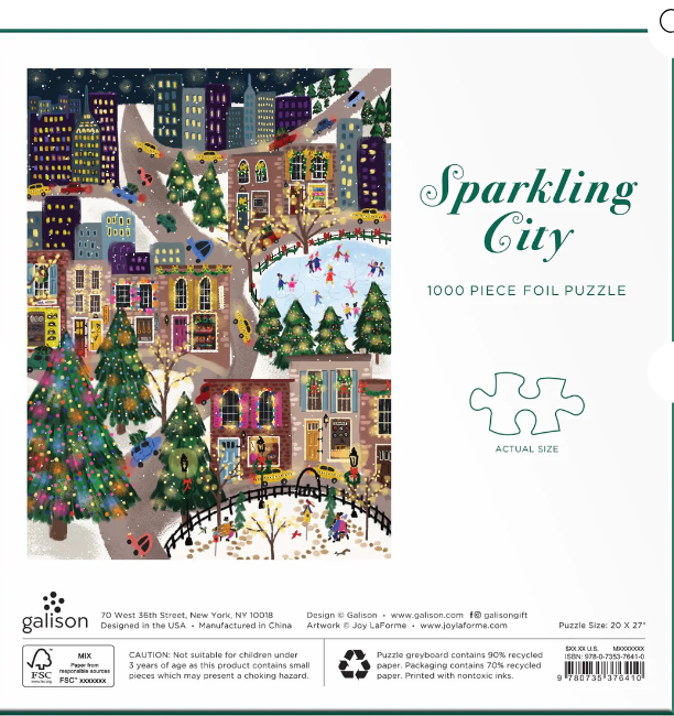 Sparkling City 1000 Piece Foil Puzzle By Joy Laforme