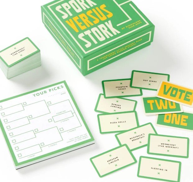 Spork Versus Stork Social Game — playful card game, perfect for curated gift boxes and Build a Box gifting