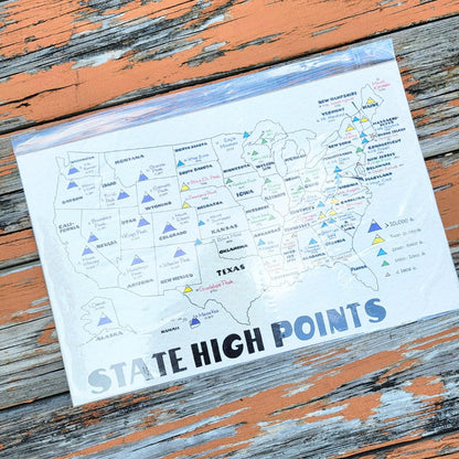 State High Points Map