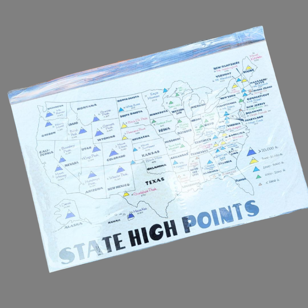 State High Points Map