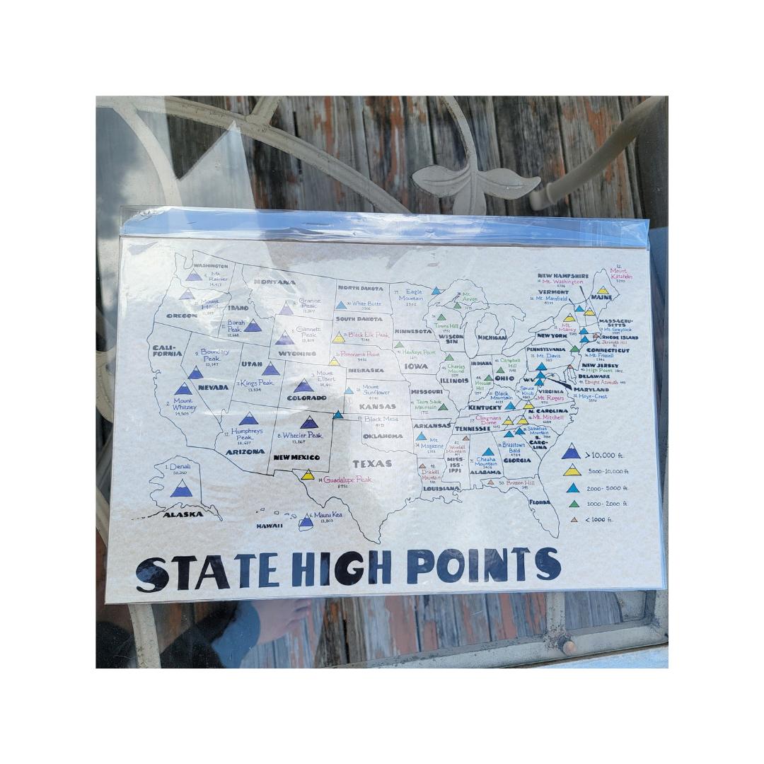 State High Points Map