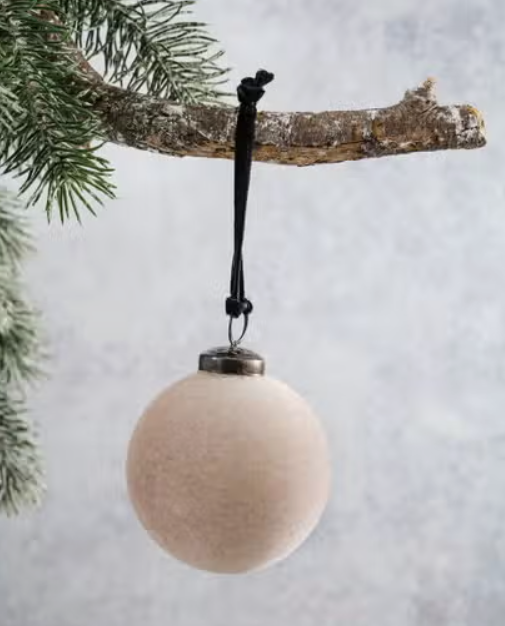 Velvet Covered Glass Ornament