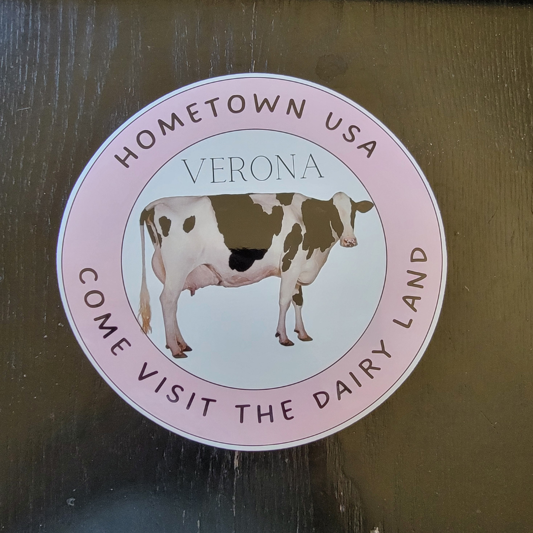 large round verona, Wisconsin sticker