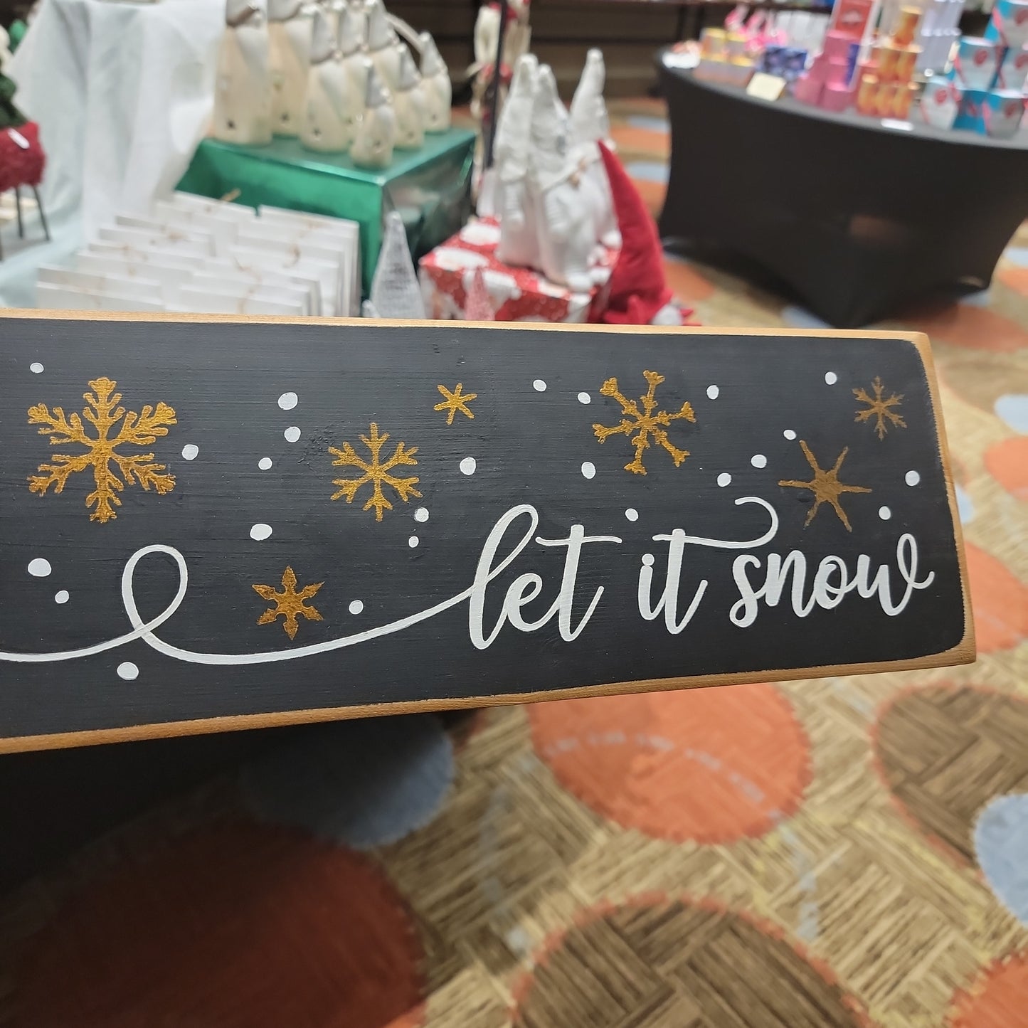 Let It Snow Rectangle Wood Sign