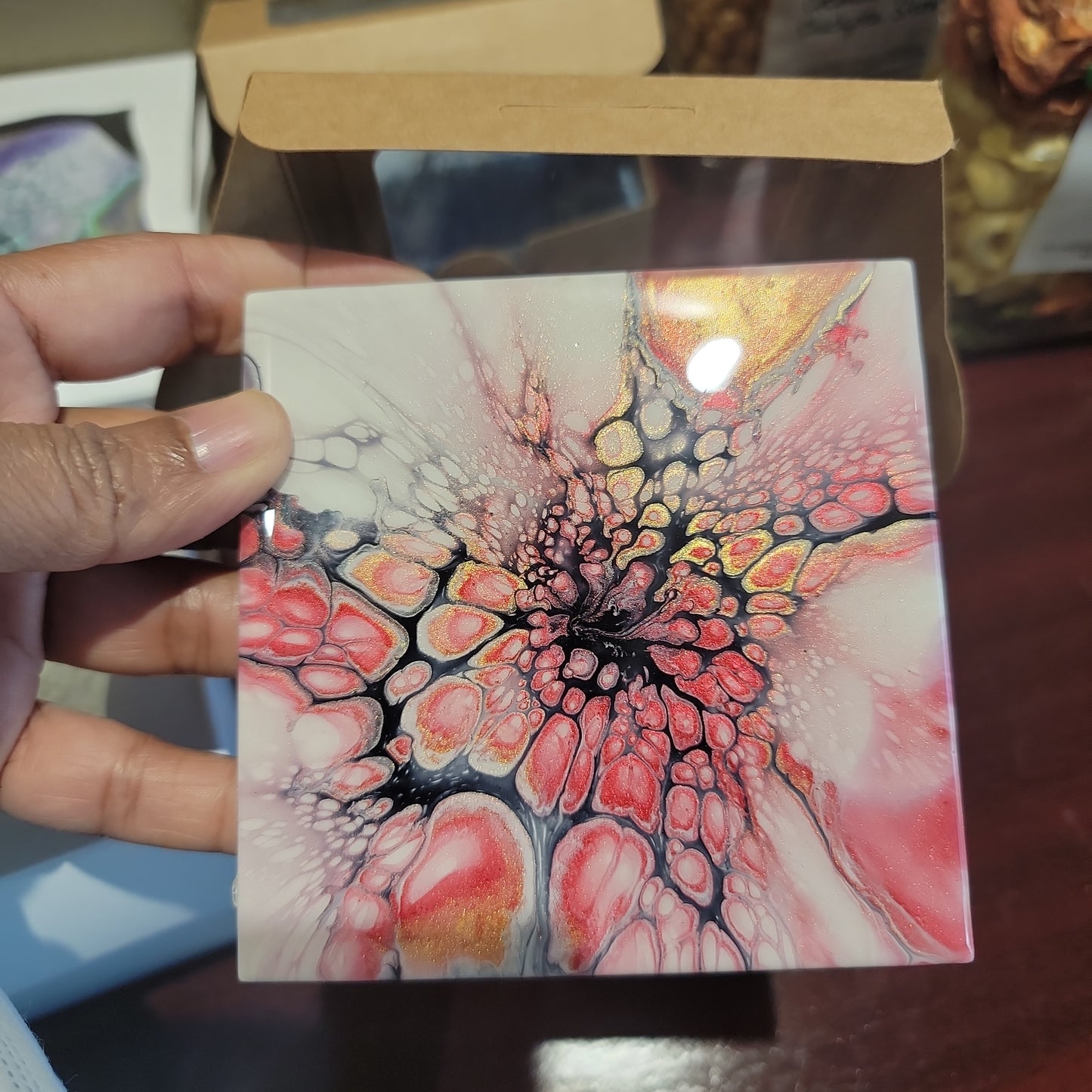 Beautiful Resin Marble Art Coasters - Food Safe