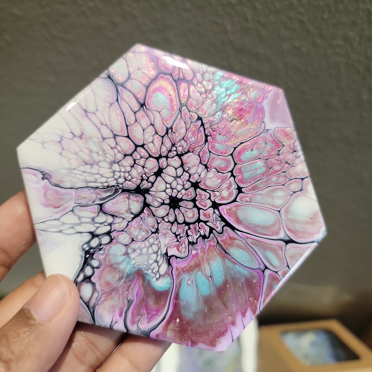 Beautiful Resin Marble Art Coasters - Food Safe