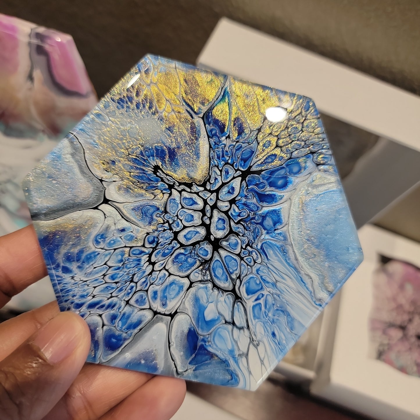 Beautiful Resin Marble Art Coasters - Food Safe