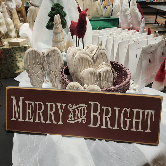 Merry And Bright Wooden sign