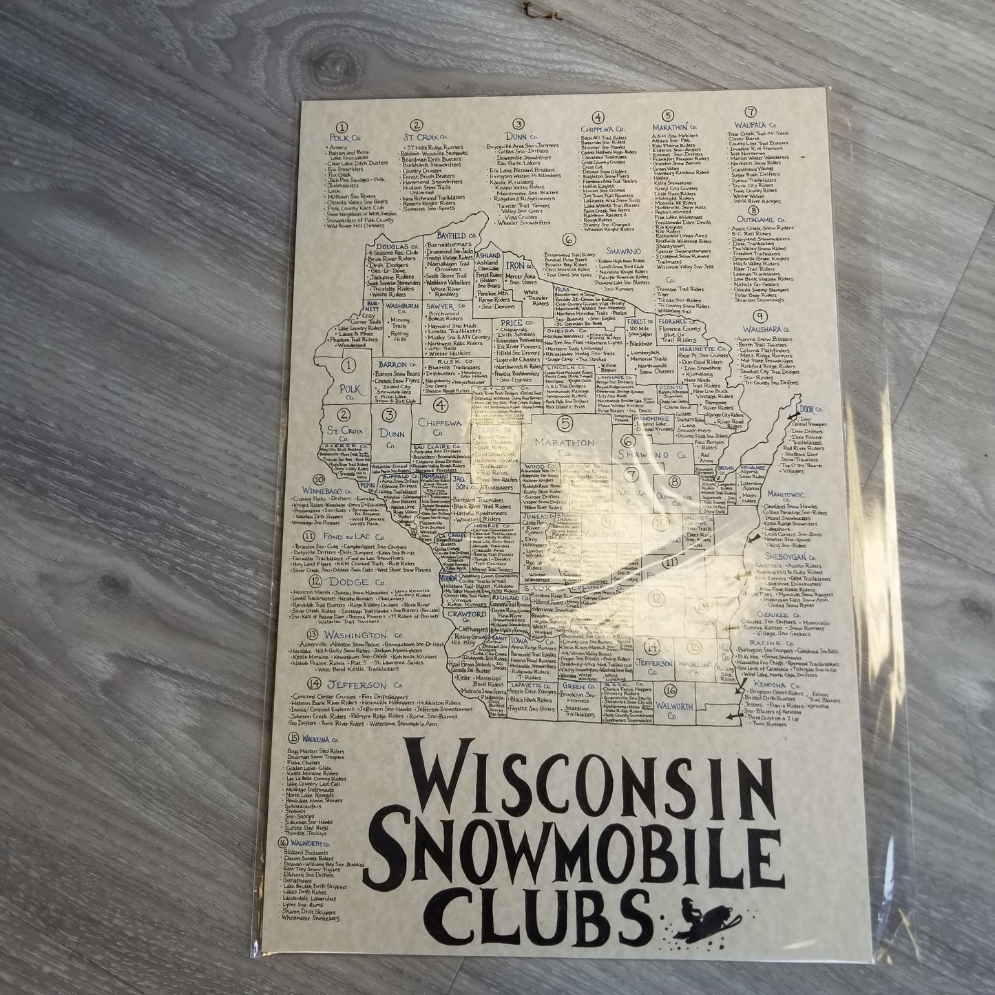 Wisconsin snowmobile clubs map