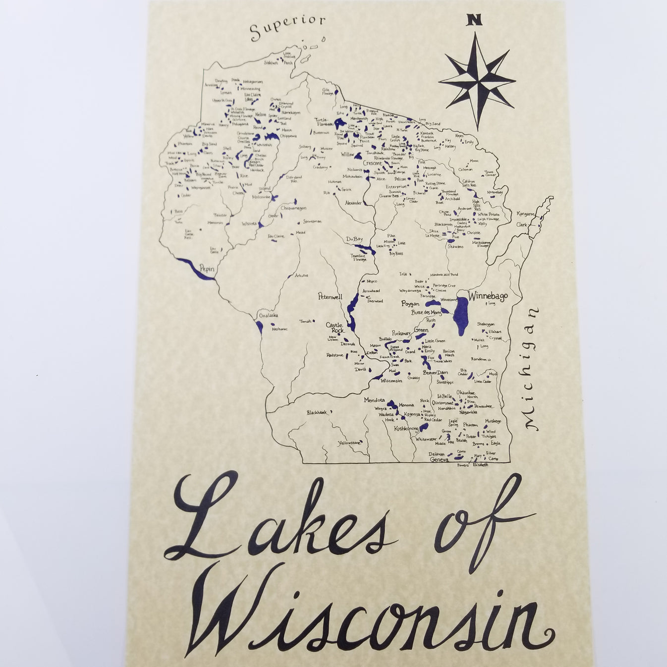 Map | Lakes Of Wisconsin – JNJ Gifts and More