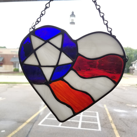 American flag heart shape ornaments 