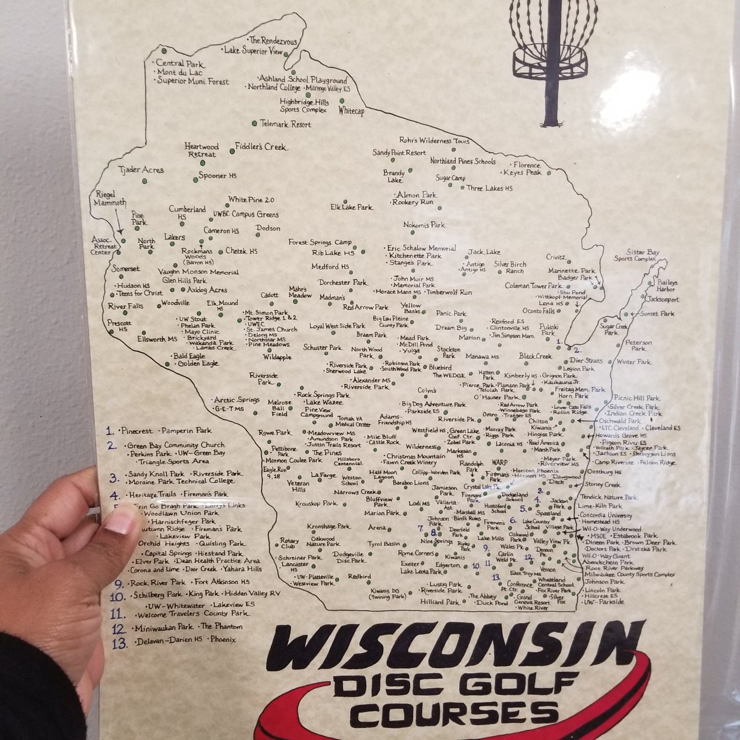 Wisconsin Map | Wisconsin Disc Golf Course Map